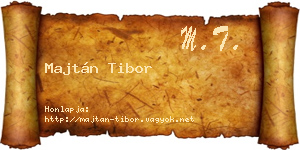 Majtán Tibor névjegykártya